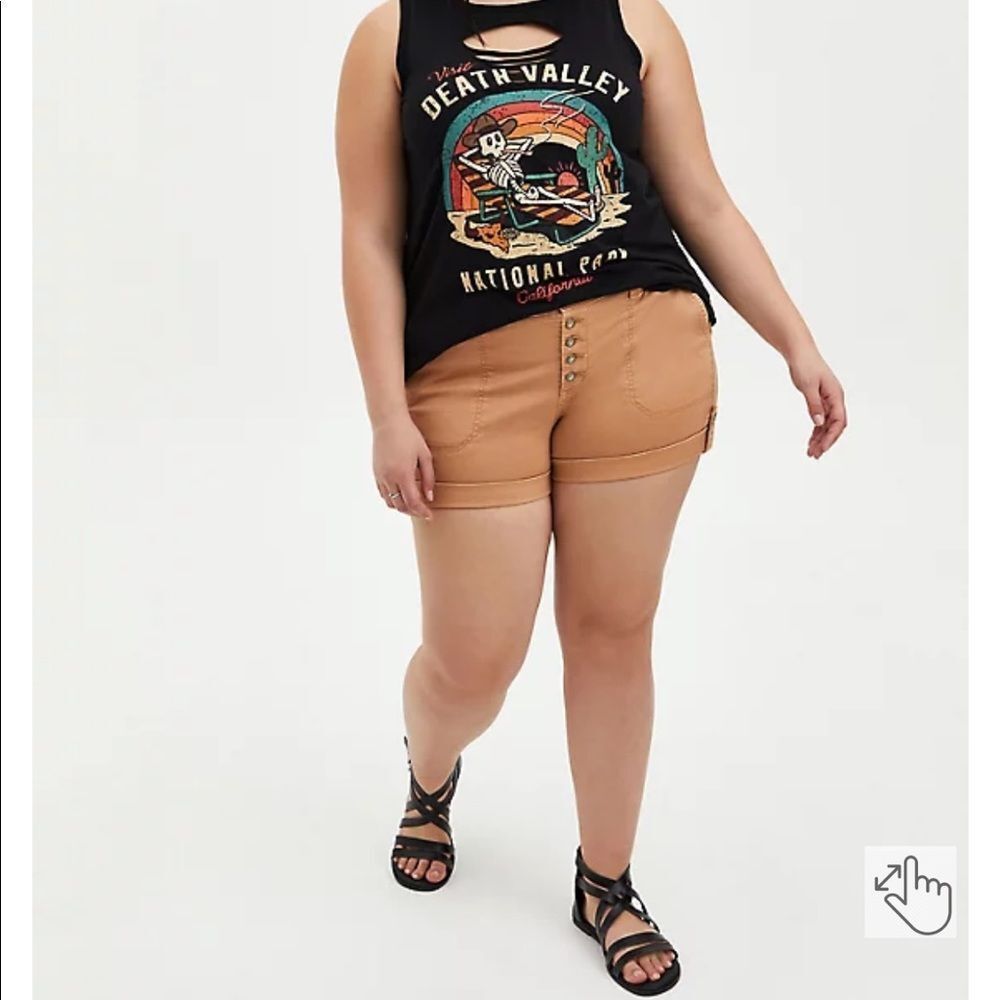 Torrid Brown Twill Military Short Size 10